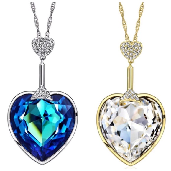 🎁 Swarovski Crystal Large Ladonna Heart Necklace - Picture 1 of 8